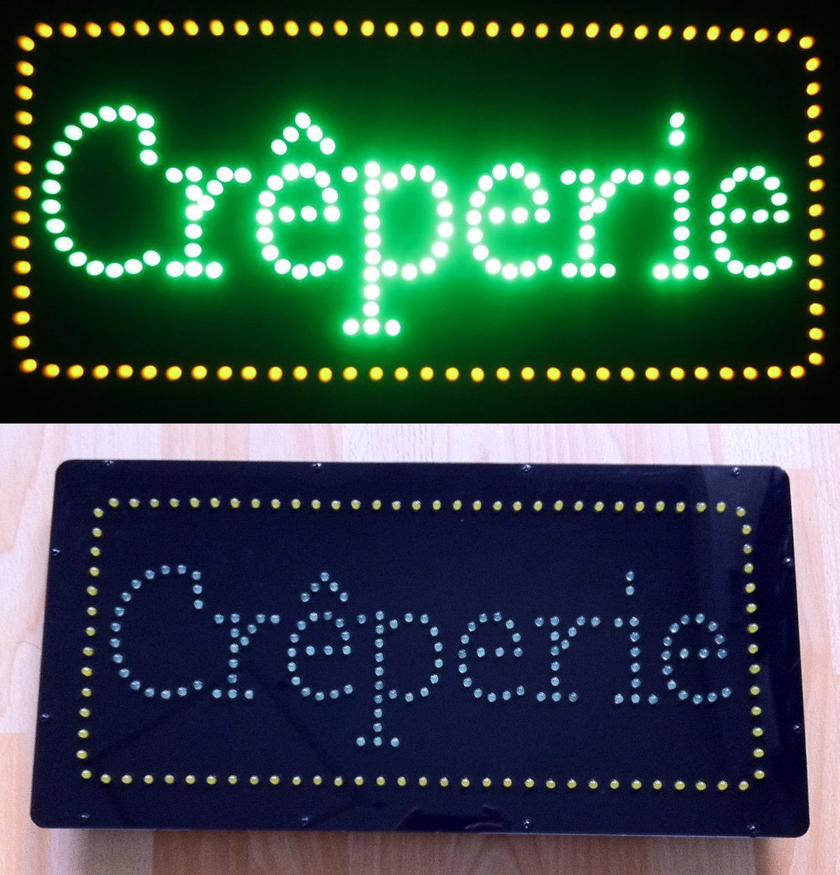 Enseigne lumineuse à LED Crêperie 48x24x2.5 cm