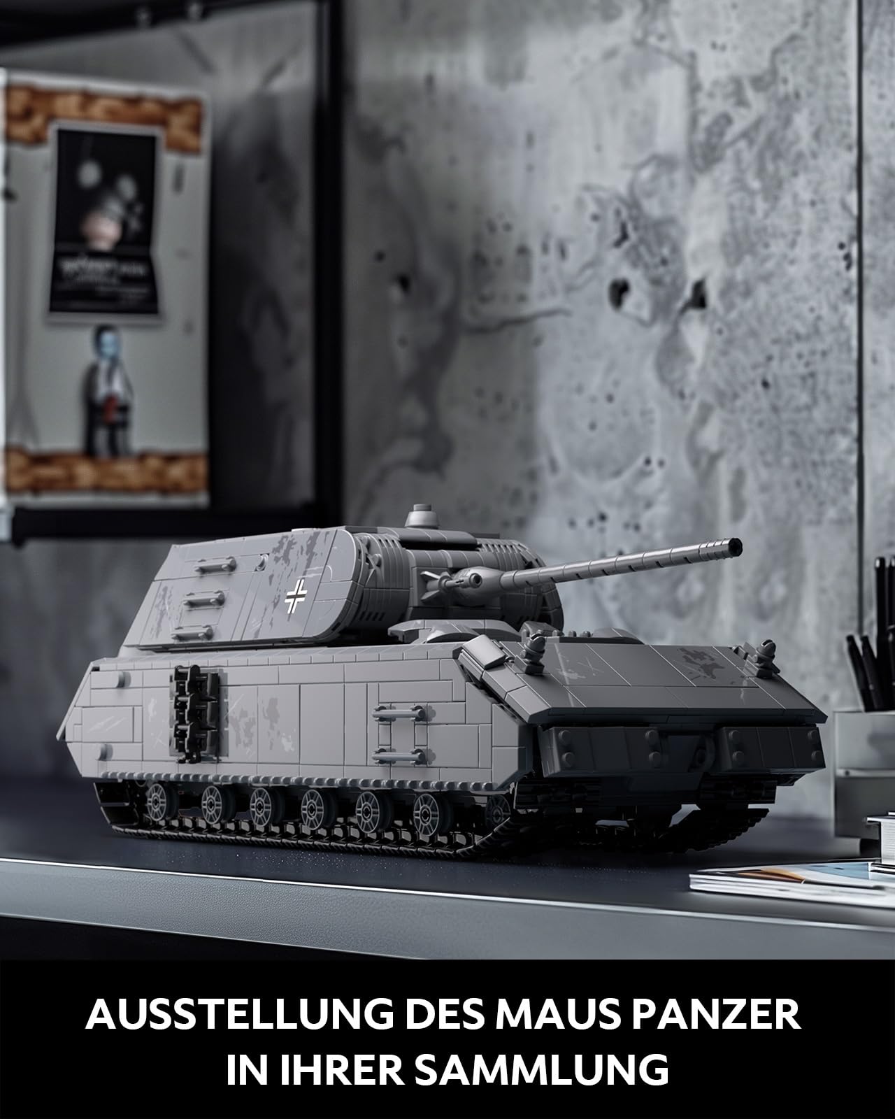 Nifeliz VIII Maus Panzer Modell Bauspielzeugset, WW2 Militär Panzer Klemmbausteine Sammlerstück für Erwachsene, Geschenk für Militärfans (2272 Teile, NF10289)