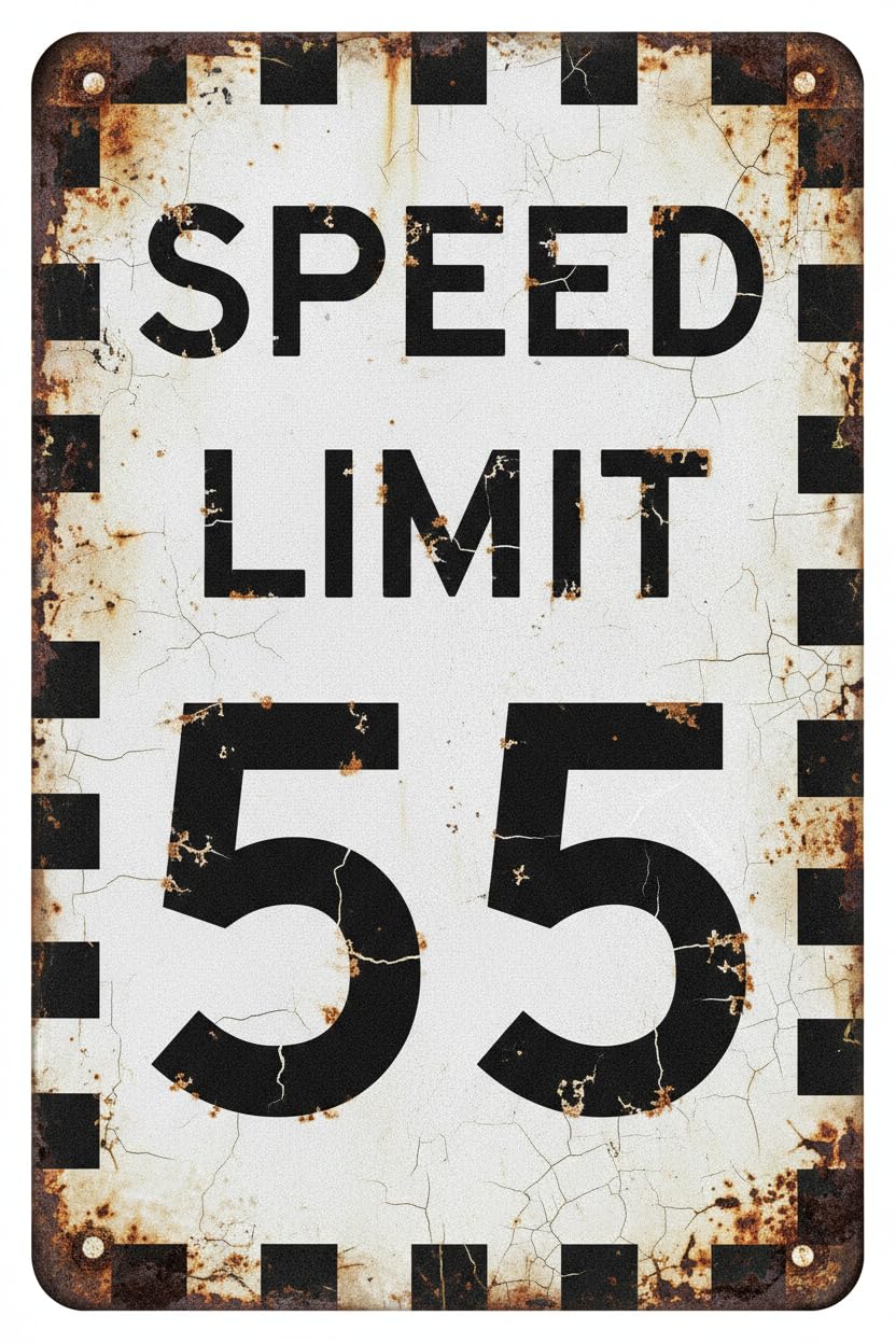 Speed Limit 55 Birthday Tin Sign, 8x12 Inch