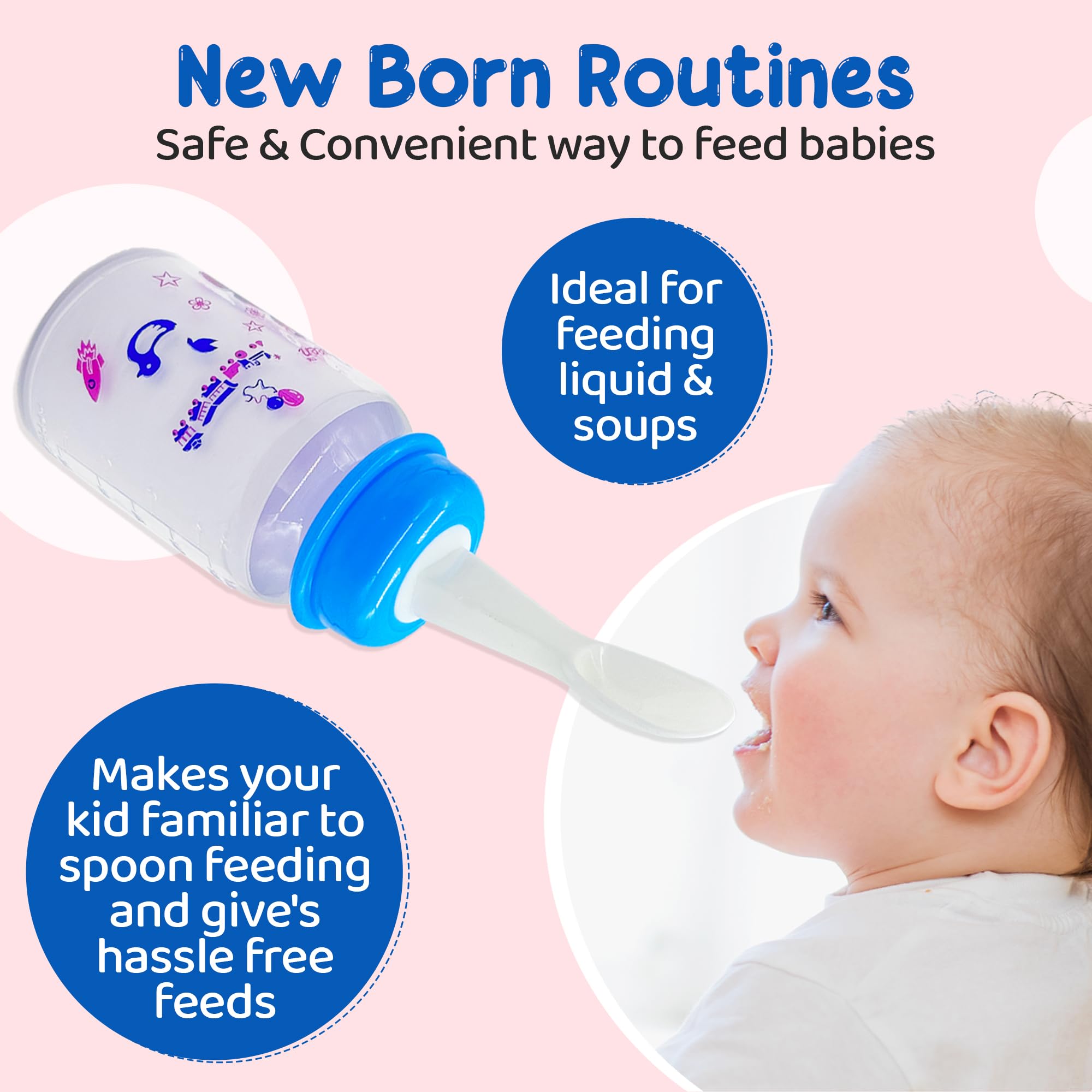 VIRTI MINI ME Baby Feeding Bottle3-125 ml Capacity | Transparent with Cap | Leak Proof & Safe Closure 3