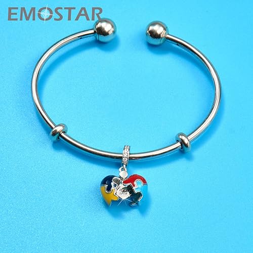 Miniatura 5 de EMOSTAR Dijes para el día de San Valentín, nudo celta, labios rojos de lápiz labial, I Love You, conciencia del autismo, magnolia, niño niña