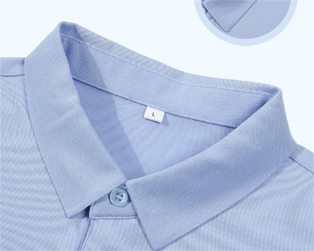 Polo de golf de manga corta para hombre, para deportes al aire libre, absorbe la humedad, transpirable, de seda de hielo