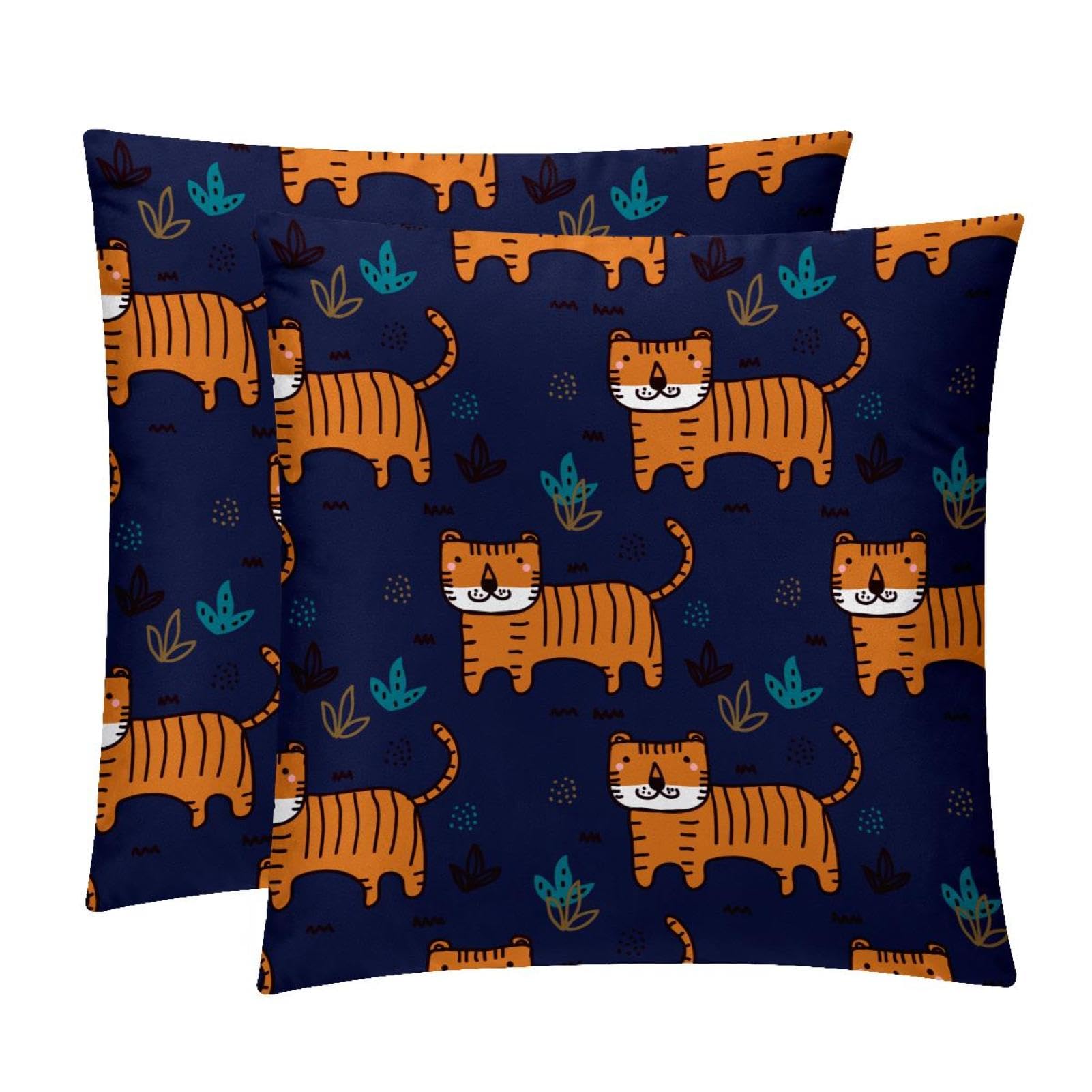 TDGKPZ Tiger Throw Pillow Covers 2 Pack Cushion Cases Decorative Pillow Cases Home Decor 40x40cm