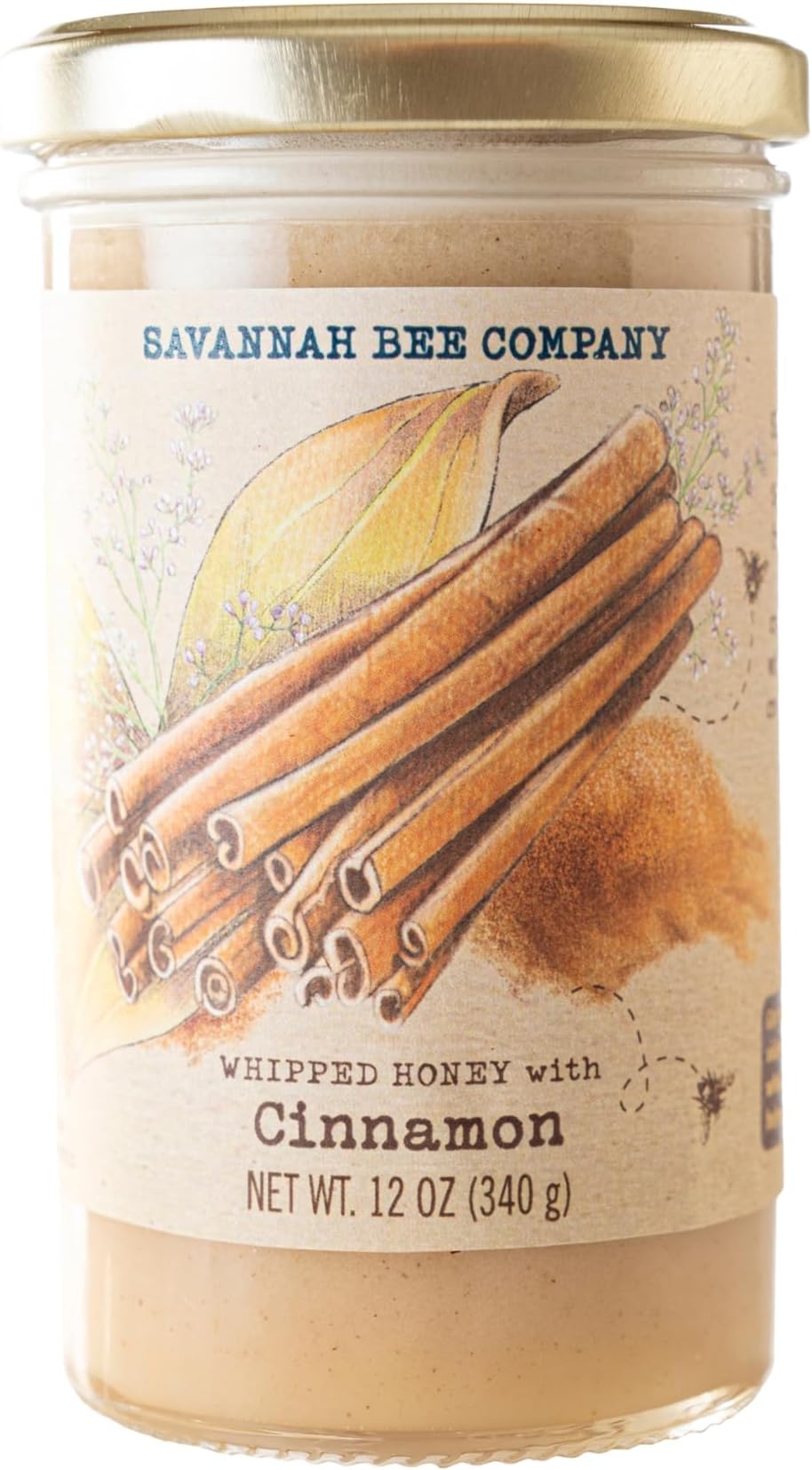 Whipped Honey - All Natural Spreadable Honey (12 Ounce (Pack of 1), Cinnamon)