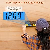 Vista 3 de Proster - Buscador de Ángulo Digital, Transportador de Aluminio de 16 Pulgadas / 400mm con Nivel de Burbuja Vertical y Horizontal LCD y Base