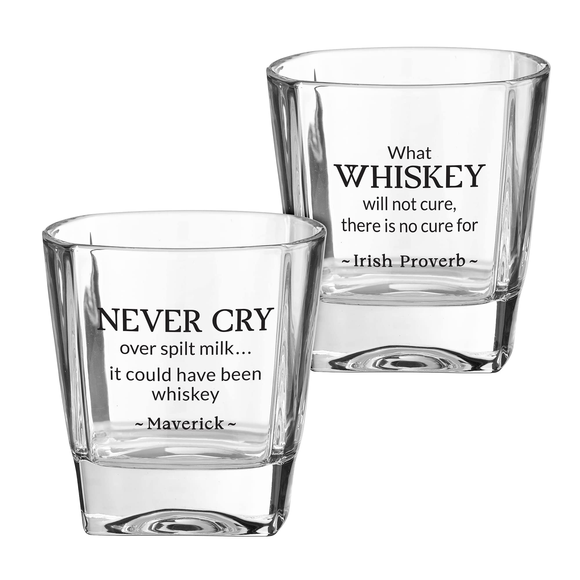 Amazon Com Lillian Rose Set Of 2 Whiskey Low Ball Glasses With Famous Quotes Black Old Fashioned Glasses