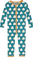 Vista 15 de KicKee Baby & Toddler - Pijama de viscosa ultrasuave de bambú con patas abatibles y puños