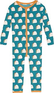 KicKee Print Convertible Sleeper, Long Sleeve Footless Bodysuit, One-Piece Ultra Soft Sleepwear (Seagrass Tacos - 12-18 Mo... Price In India