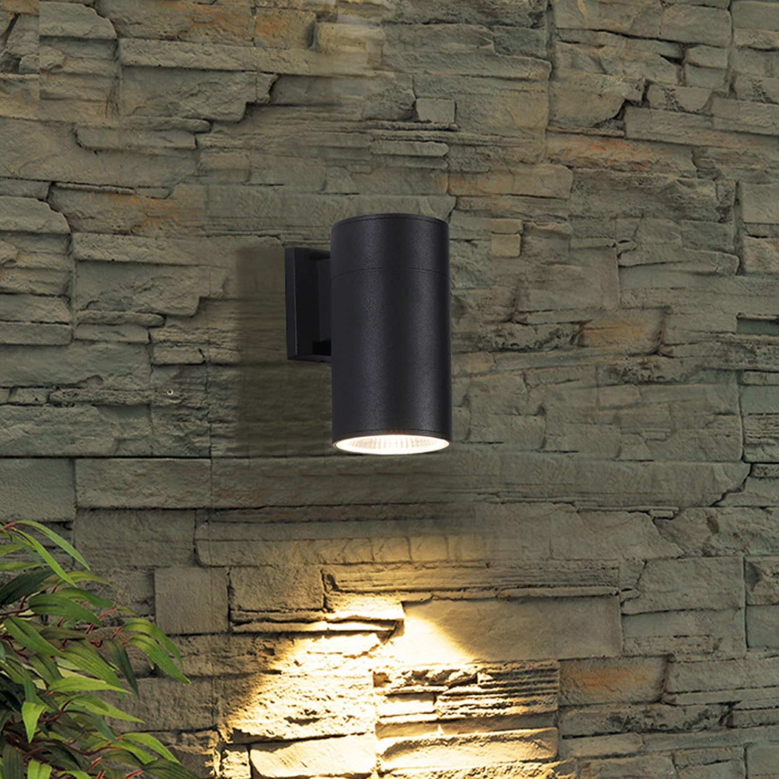 Nowoczesne zewnętrzne cylindryczne kinkiety ścienne w górę iw dół, ganek, patio, wodoodporne aluminiowe światło ścienne IP65 na zewnątrz, do domu, patio, ogrodu, garażu, drzwi, ganku, korty