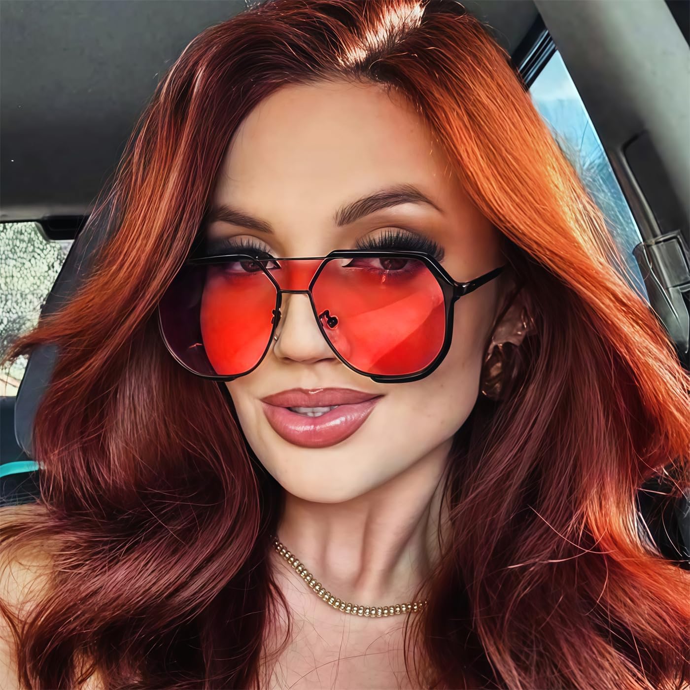 Rmerom Retro Oversized Square Aviator Sunglasses for Women Men, 2026 Fashion Vintage Trendy Large Aviator Sun glasses UV400 - Image 2