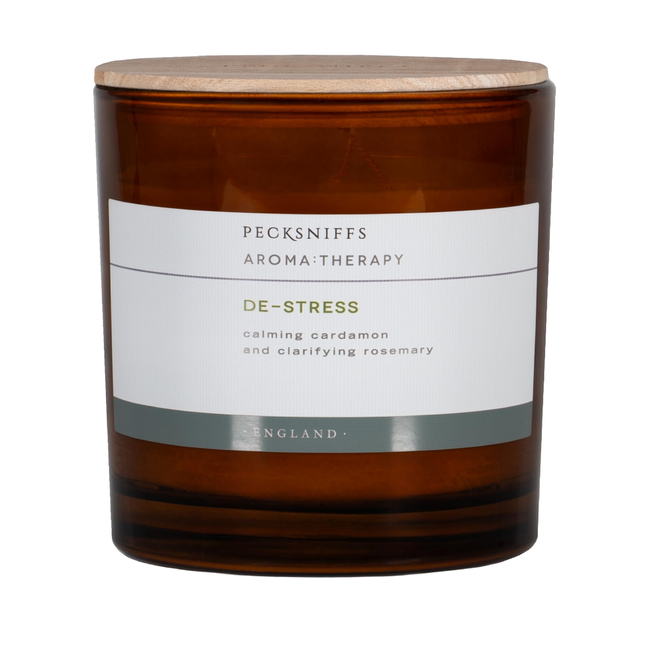 Pecksniff’s Scented Candle, DeStress with Cardamon Aromatherapy Candle, Long Burning 3 Wick with Lid, 550 g/19.4 oz