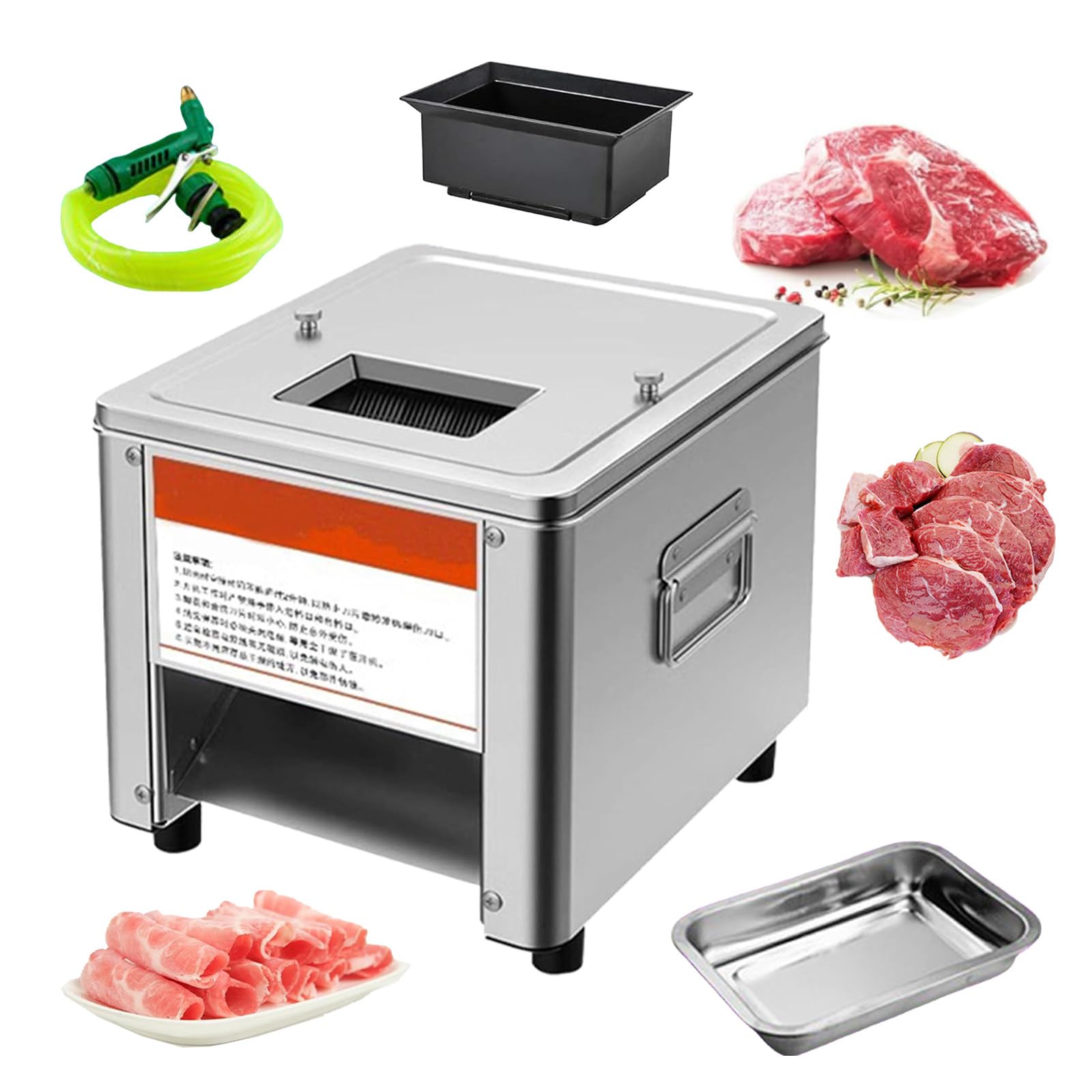 Maschine zum Schneiden von Hackfleisch, Kantinenfleischwolf, für Restaurants, Snacks, Schweinekioske – für Fischfilets, Brände und Würfelpilze, 10 mm