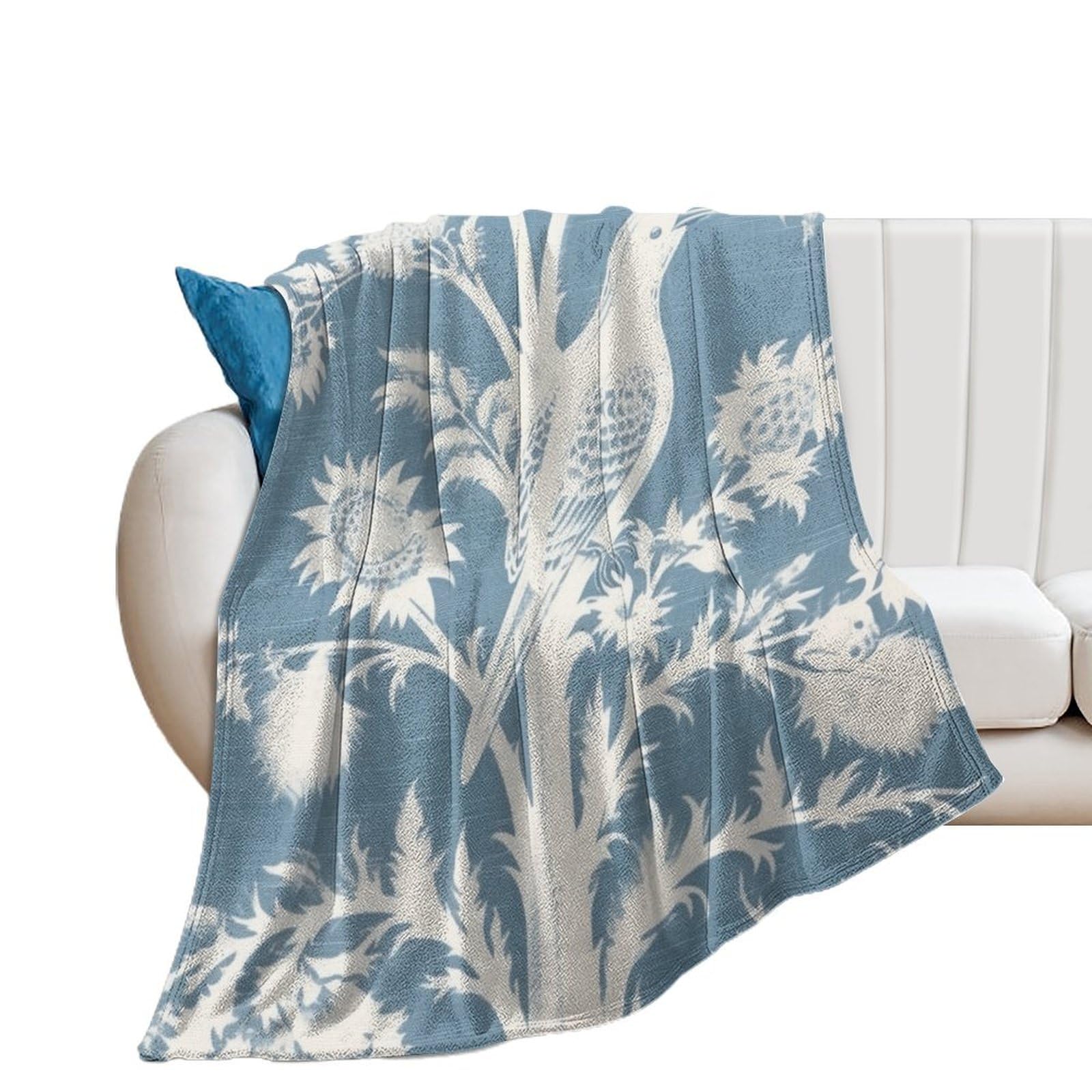 Couverture polaire lit et chaise plaid en flanelle douce bleu azur