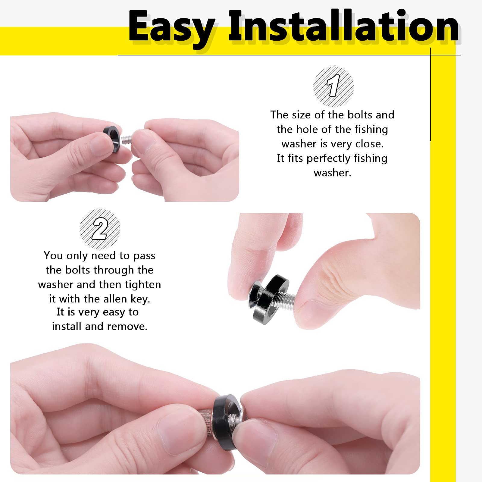 Kit Rondelle Paraurti In Alluminio - 61 Pezzi Con Bulloni E Dadi Per Auto, Colore Nero