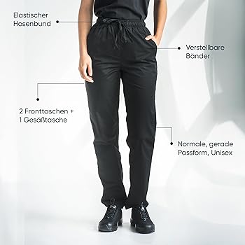 COLLBATH Kochhose Herren Schwarz - Ölresistente Cargohose Mit Taschen