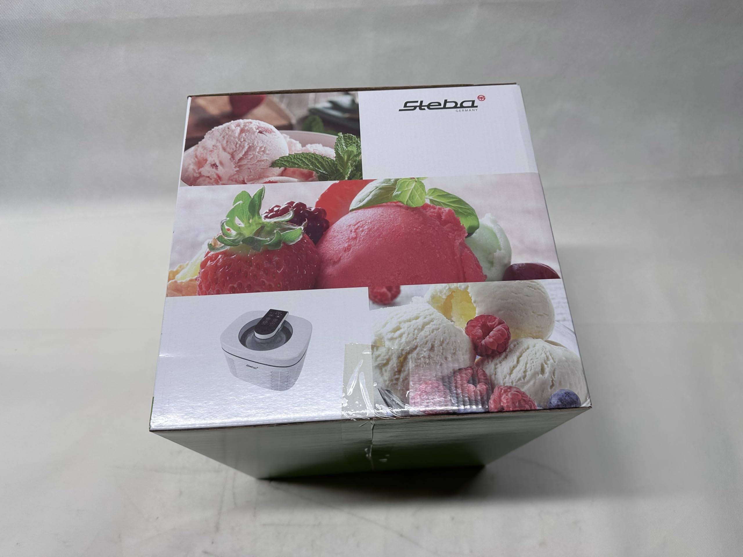 Steba Eismaschine, ohne Vorkühlen sofort einsatzbereit inkl. Wärmefunktion für Joghurt, Temperaturbereich ca. -18°C bis +50°C, 1,2 l Eisbehälter, IC 110, Weiß