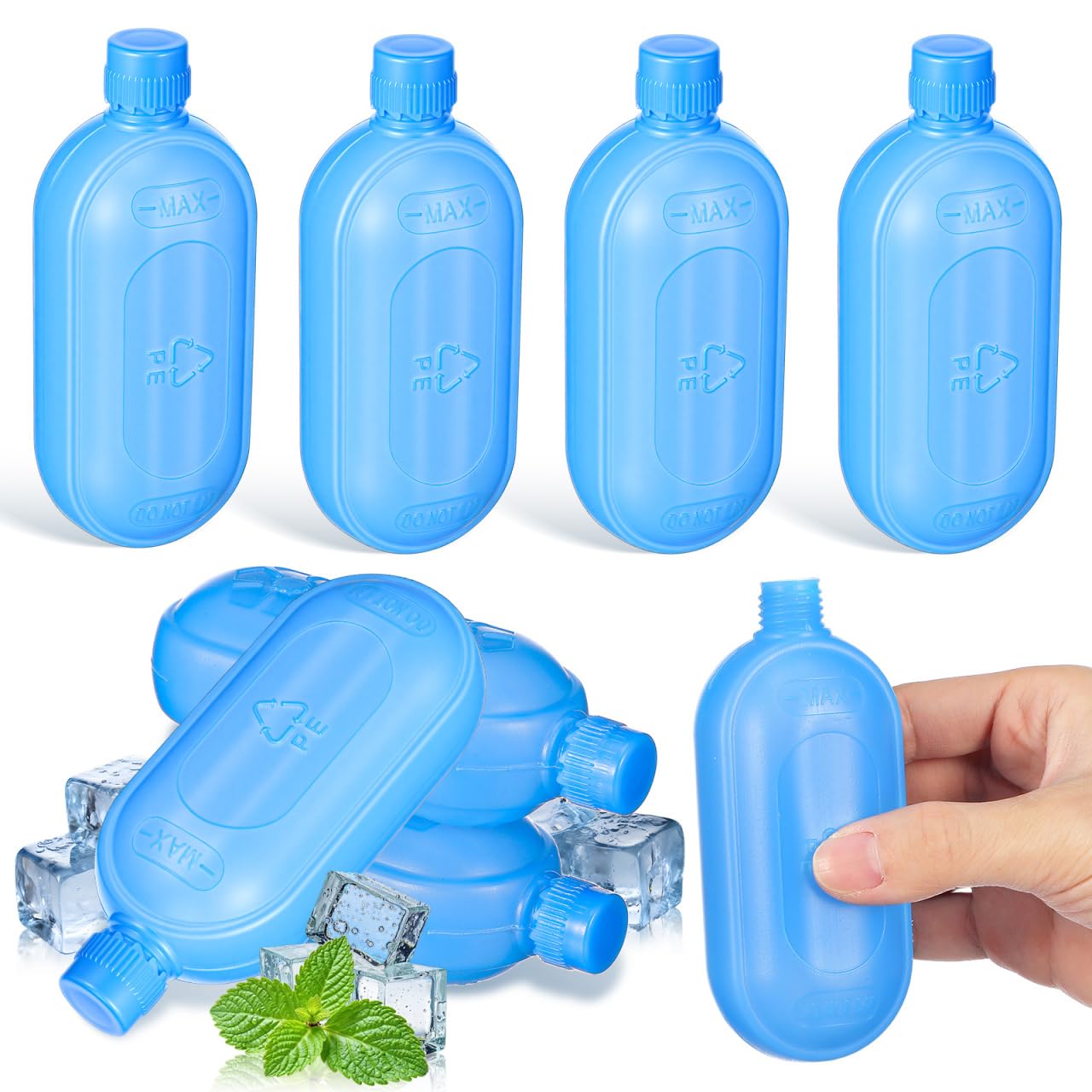 Milisten 8pcs Reusable Ice Crystal Boxes for Air Conditioner Fans - Refillable Freezer Blocks for Portable Air Cooler - Slim Cooling Packs for Cooler Bags and Lunch Boxes - Blue
