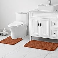 Vista 204 de MIULEE - Juego de 2 tapetes para baño, absorbentes, microfibra esponjosa y gruesa, con reverso antideslizante, lavable a máquina, para baño, ducha