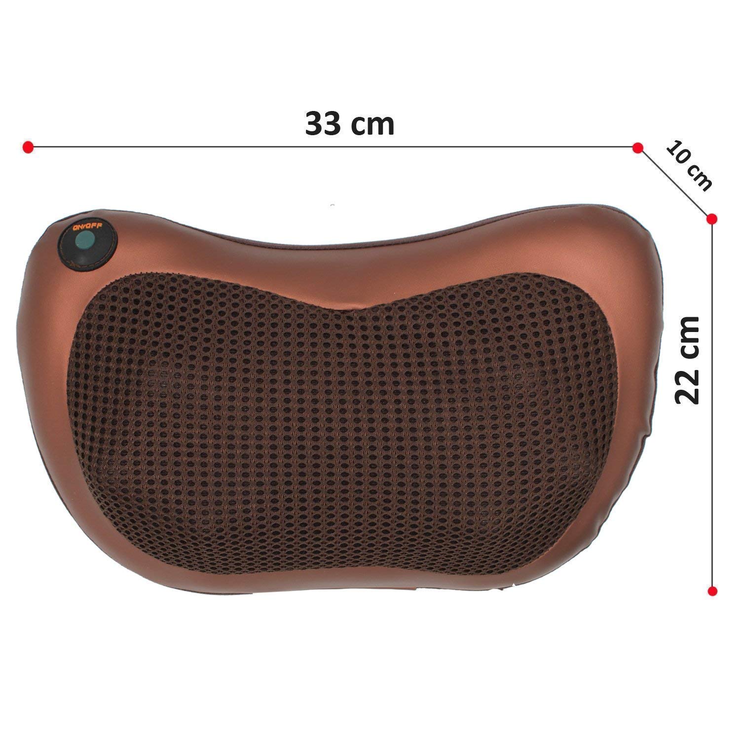 Ezalla Electronic Neck Cushion Full Body Massager Pillow with Heat for pain relief Massage Machine for Neck Back Shoulder Pillow Massager - Swiss Relaxation therapy (Brown) Ezalla Electronic Neck Cushion Full Body Massager Pillow with Heat for pain relief Massage Machine for Neck Back Shoulder Pillow Massager - Swiss Relaxation therapy (Brown)