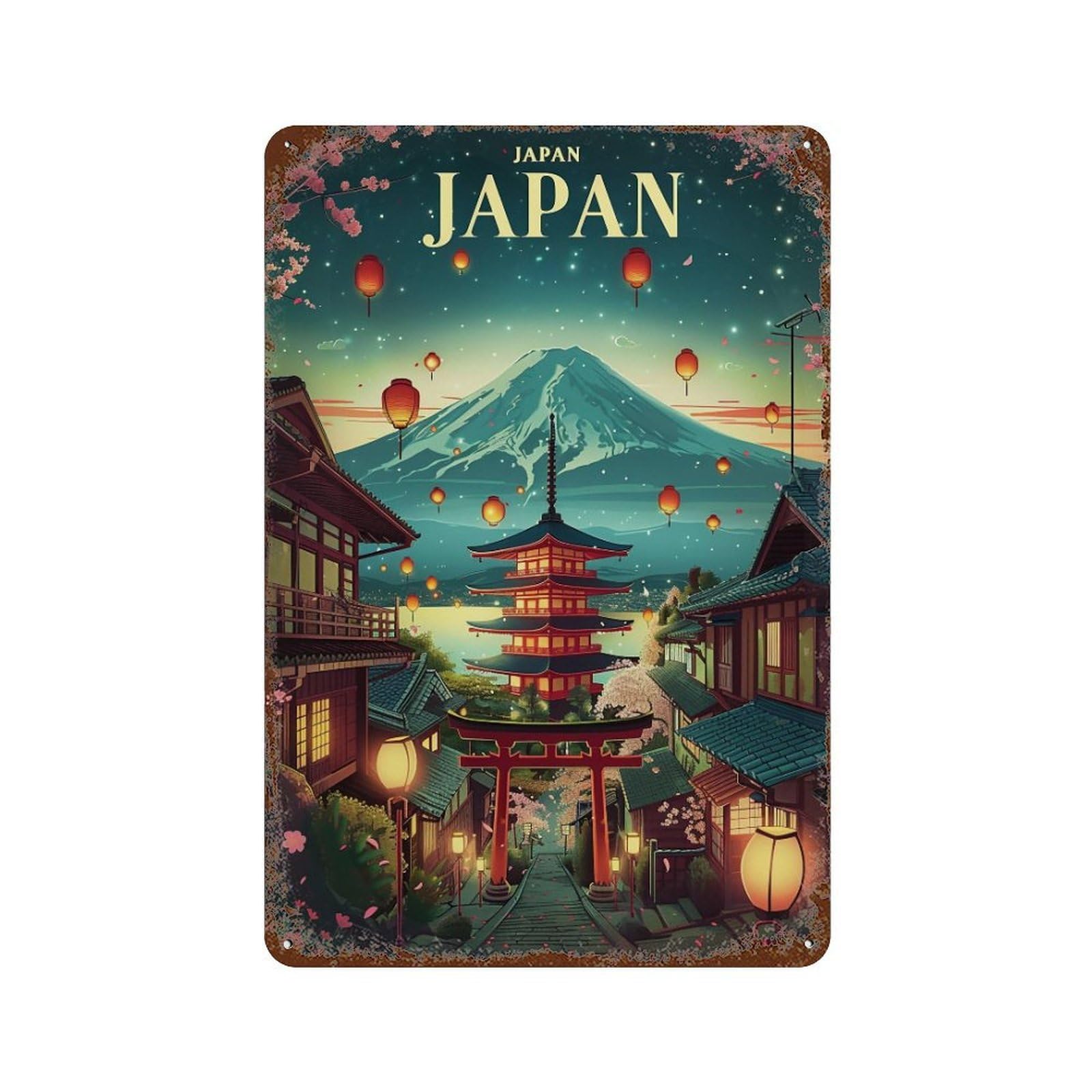 HDURYEYRYY Japan 02 Wall Retro Iron Vintage Art Metal Tin Sign Poster Modern Home Cofffee Club Art Bar Shop Decor 30x20cm