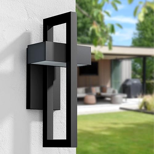Miniatura 3 de Krychiler Luces de pared contemporáneas para exteriores de 16.5 pulgadas con LED integrado de 3000 K, 2 paquetes de accesorios de iluminación