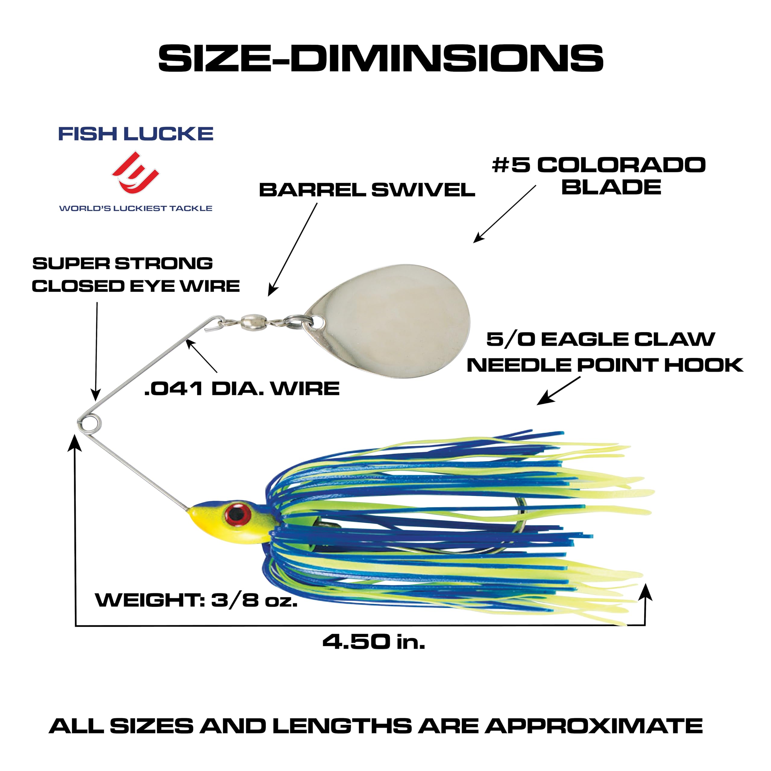 Luck E Strike Redman Spinner Bait by Jimmy Houston, 3/8 Ounce Colorado Spinnerbait