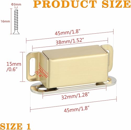 Miniatura 8 de Alise Cat007B-4P - Cerradura magnética para gabinete, cierre magnético fuerte para gabinete, puertas de armario, cerraduras de cierre, cierres de