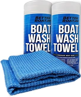 Super Absorbent Towels, Synthetic Chamois Cloth for Car and Boat Drying, Smooth Cooling Towel, Marine Grade Cleaning Supplies, PVA Shammy Wash 2 Pack