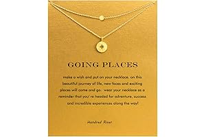 Friendship Anchor Compass Necklace with Good Luck Elephant Pendant and Inspirational Message Card