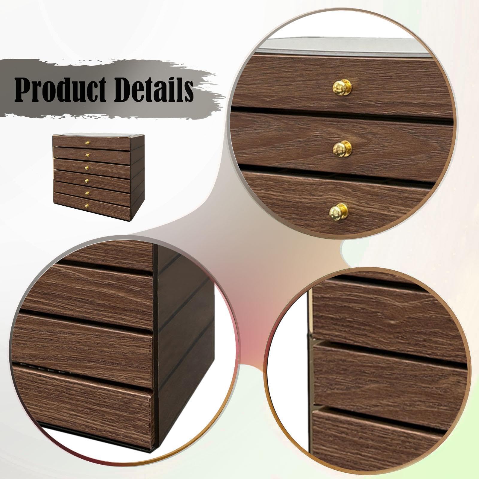 Porta Gioielli Scatola Gioielli Organizer Multilivello Contenitore Gioielli Cassettiera Coperchio Trasparente Realizzato in Legno E Velluto Morbido