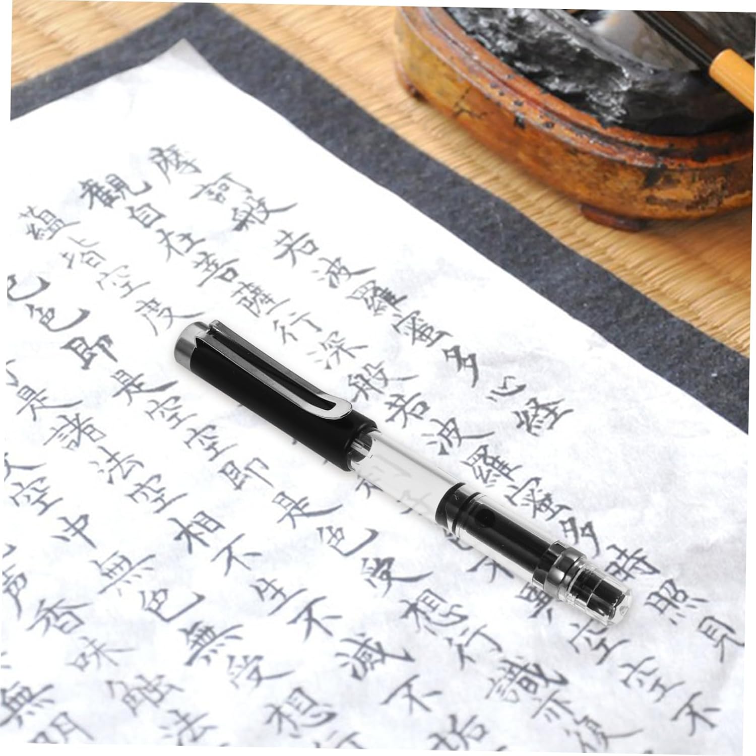 VILLCASE 2pcs Traditional Calligraphy Brush Pen Chinese Calligraphy Supplies Refillable Writing Brush Pen Fountain Ink for Art and Writing