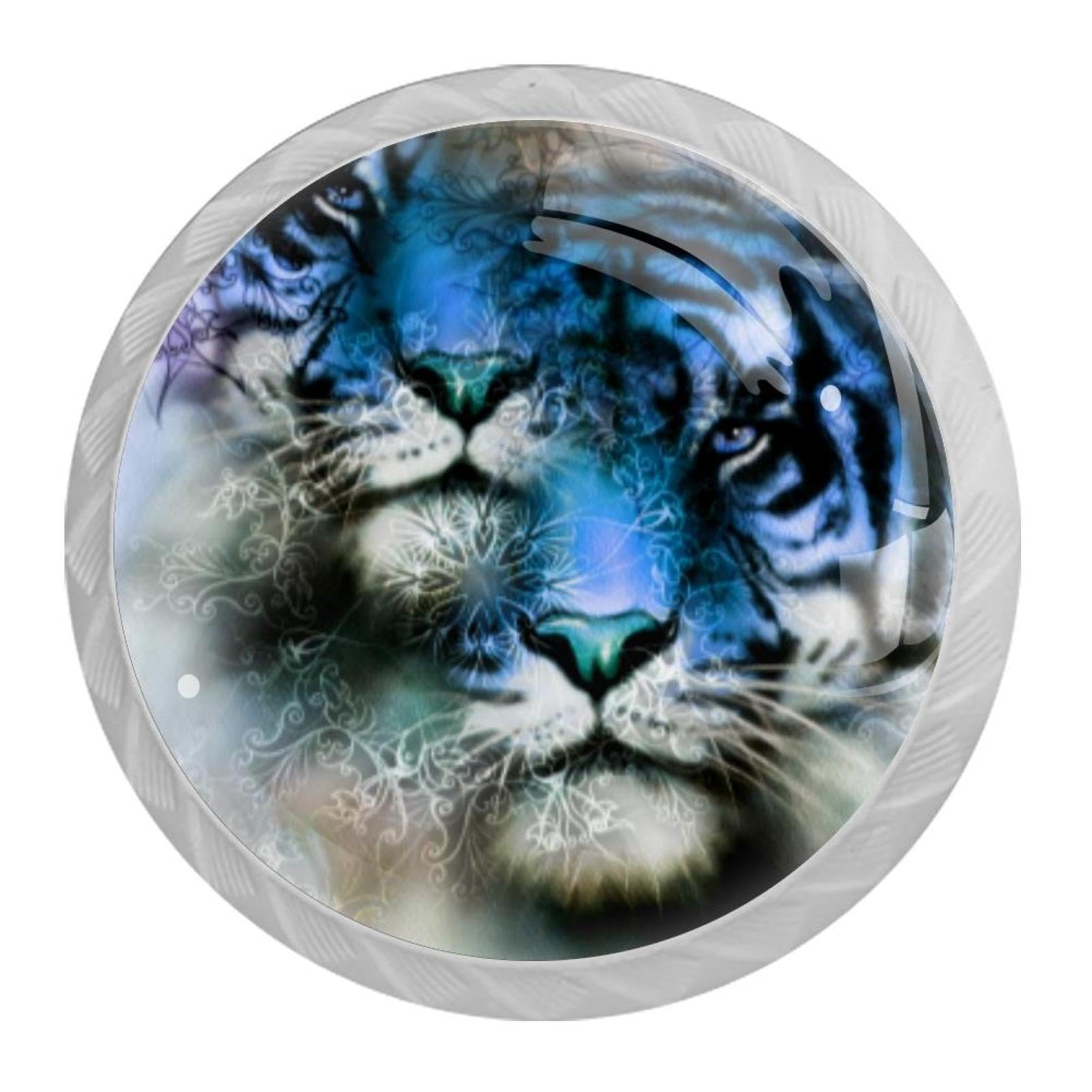 Tqmspg 4 Pieces Drawer Pulls Tiger Door Knobs Dresser Handles for Kitchen Wardrobe Cupboard Hardware Furniture