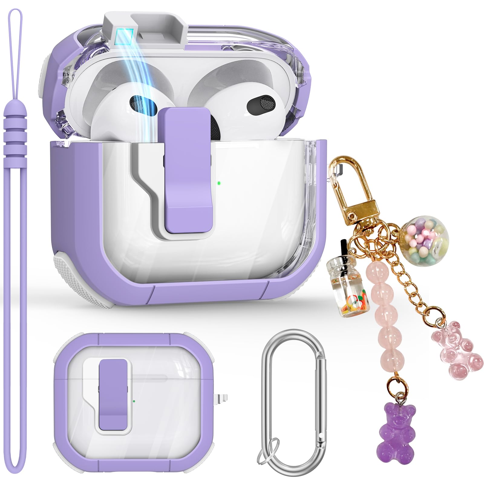Amazon.com: Clear Case for AirPods 3 Gen, Secure Lock Case for