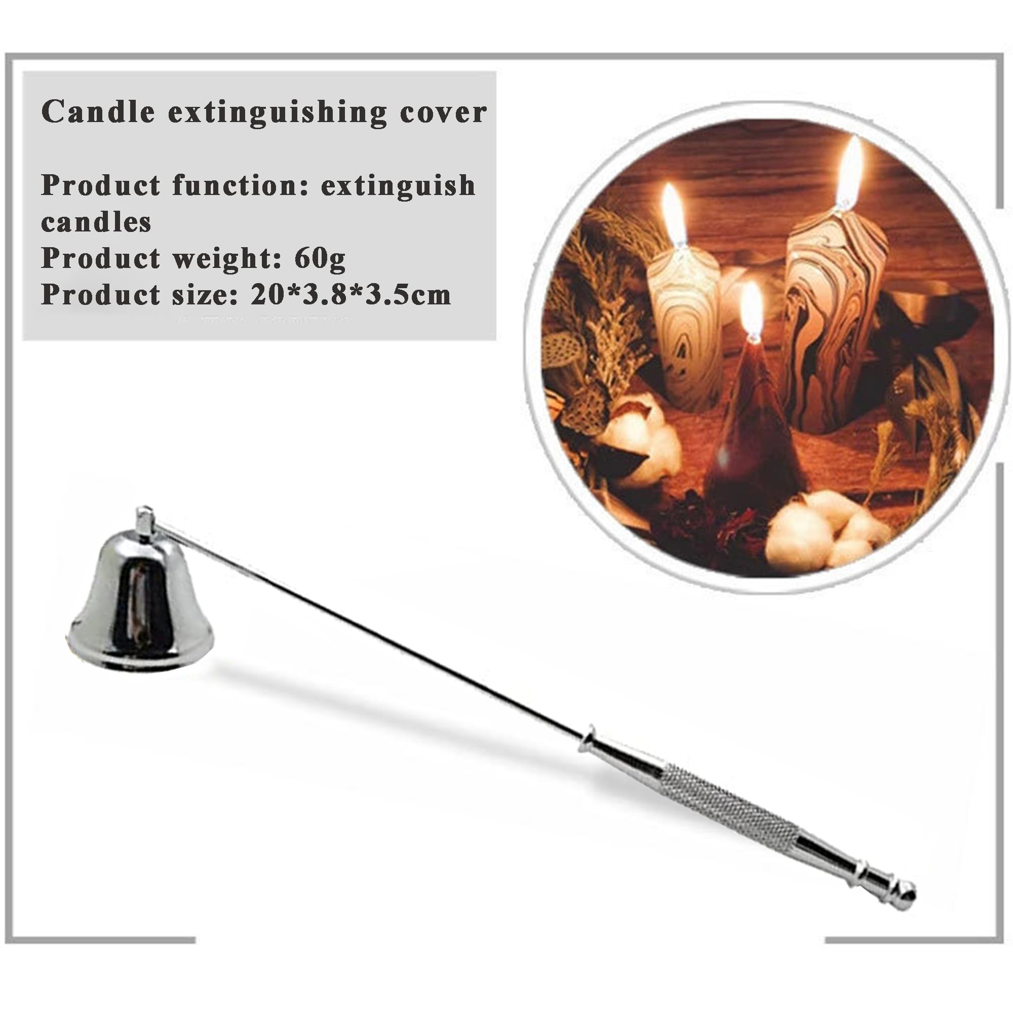 Spegni Candele Spegnicandele In Acciaio Inox – Estintore A Campana Con Manico Telescopico Fino A 62 Cm Spegni Candele Per Candelabri Alti