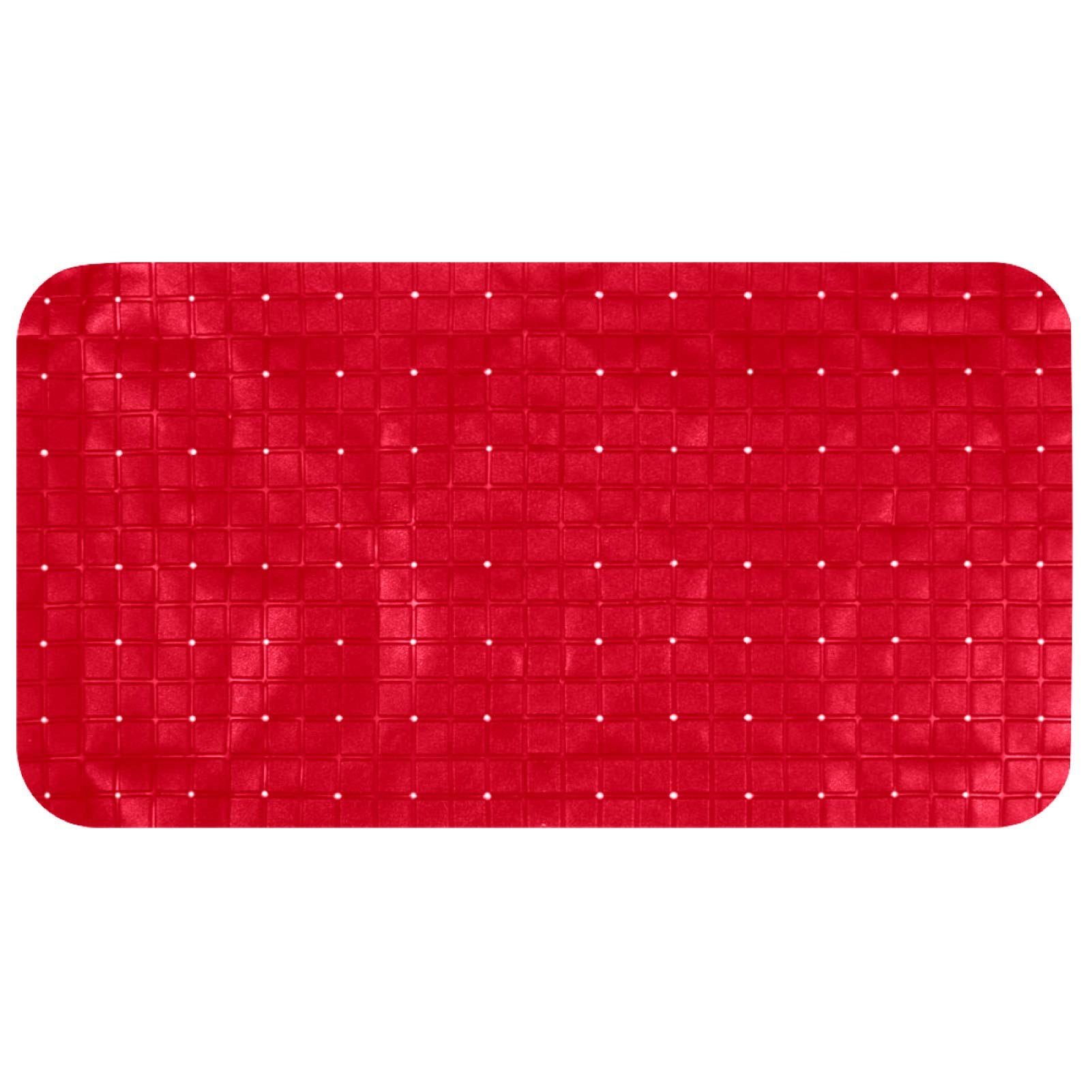 Tapis de bain 112 grandes ventouses Bennigiry rouge 67 x 37 cm adhérence maximale