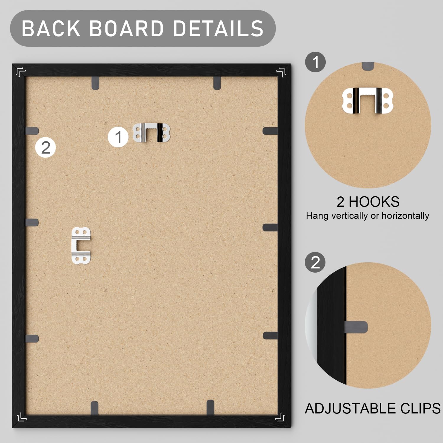 Zueyunstoo A3 Picture Frame with Removable A4 Mount, Pack of 3 Black A3 Poster Frame - Image 3