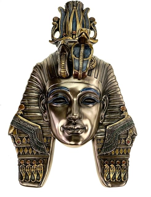 Veronese Mask Tutankhamun 29 cm Wall Decoration Egypt Pharaoh Figure Bronzed
