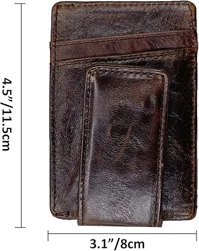 Miniatura 34 de Hopsooken, broche para dinero, cartera con bolsillo frontal, cartera minimalista, para hombre