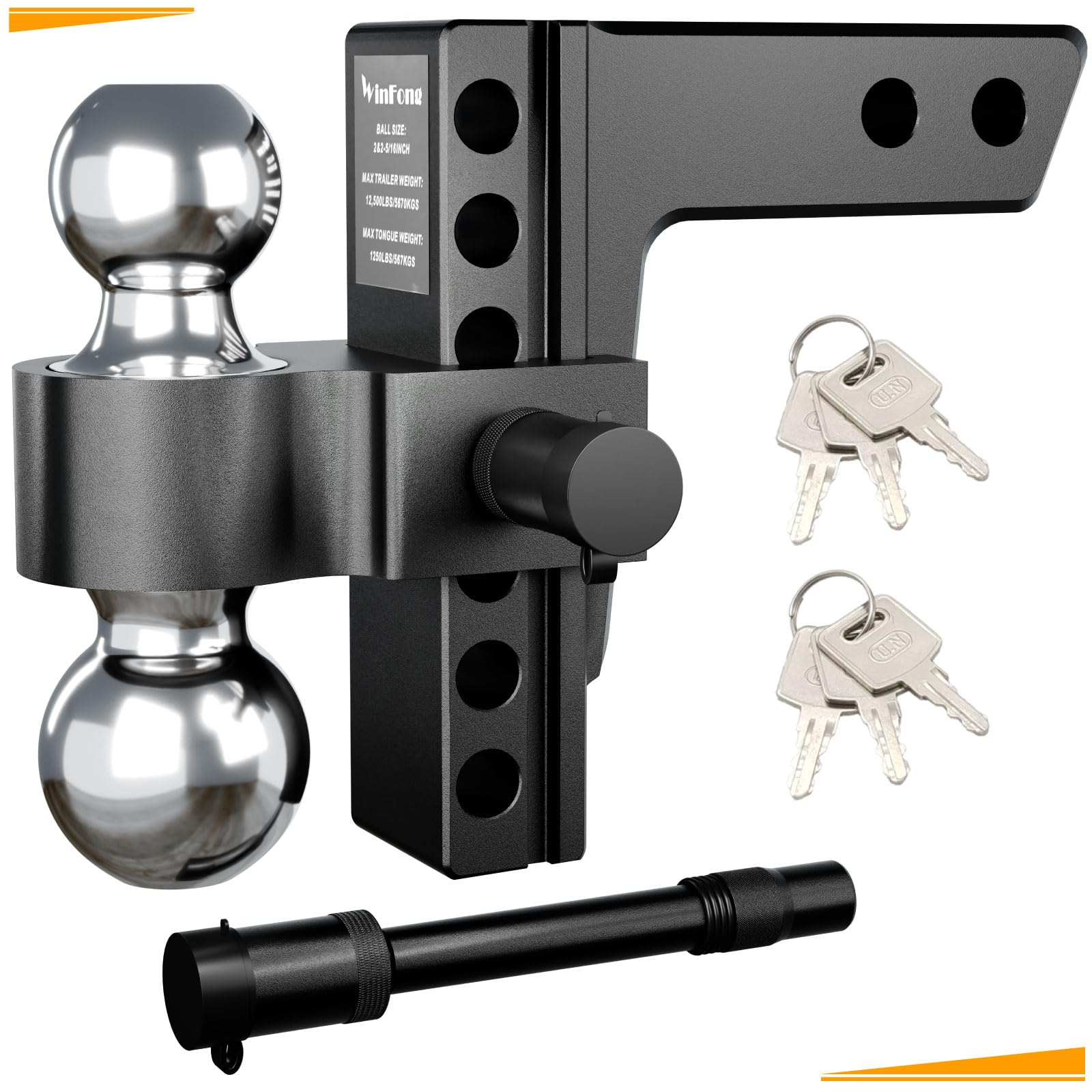 Dual Ball Hitch 2-5/16 And 2 Inch Adjustable Trailer Hitch For 2 ...