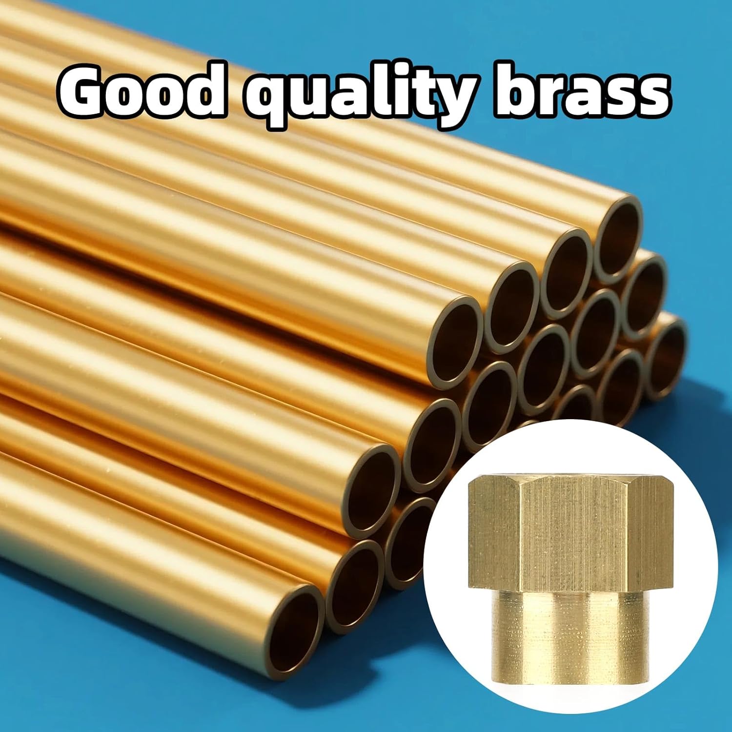 2pcs Pipe Fitting Adapter, Large Hex Design 3/8" NPT Female Hose to 1/4" NPT Coupler Female Reducer Brass Hex Reducing Coupling