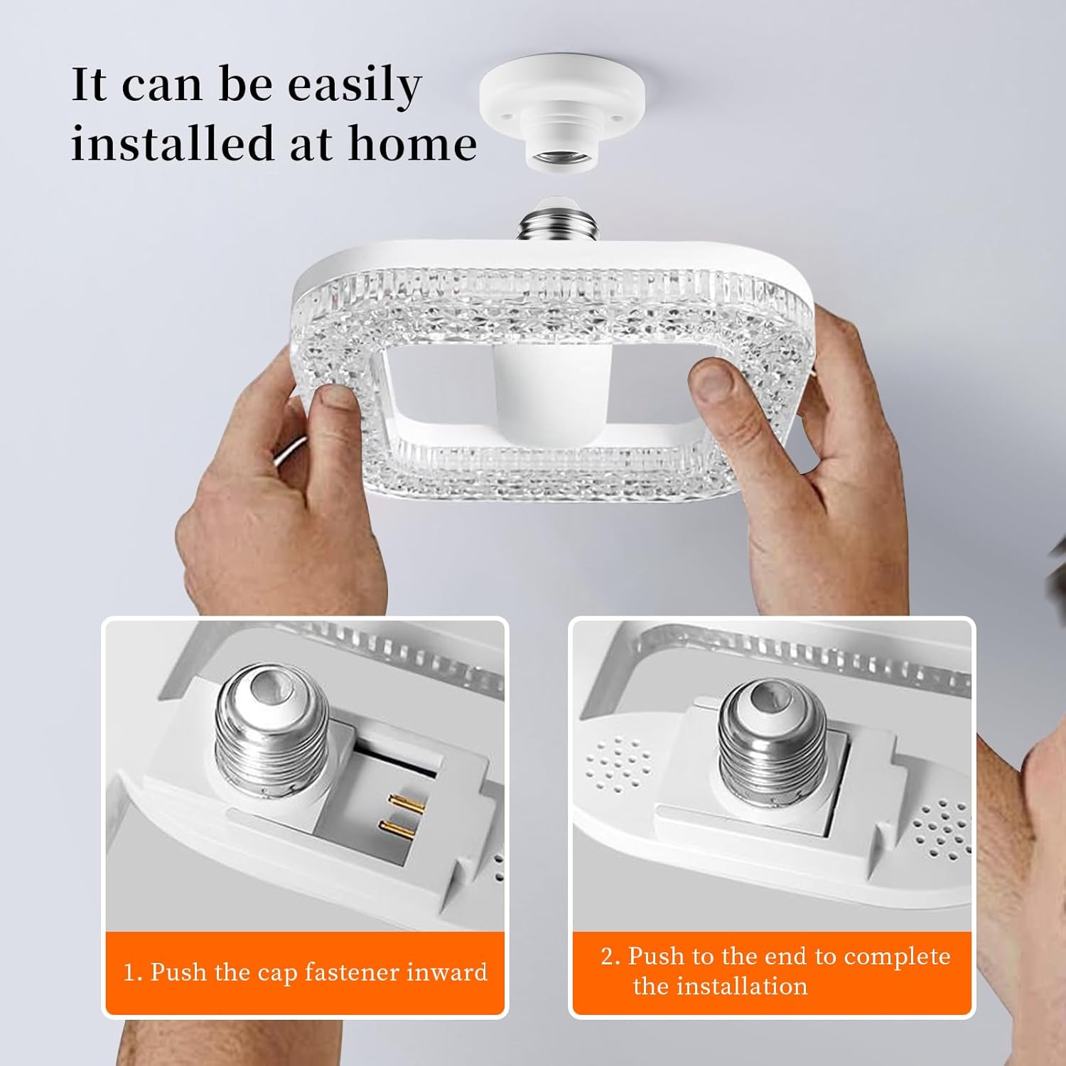 New Pattern imitation crystal pendant light , 200W Equivalent Exceed 2000LM E26 LED Bulb, 6000K Daylight 24 Watt High Lumen LED Bulb for Home, Shopping mall, Hotel, Factory,Garage (Square tricolor)