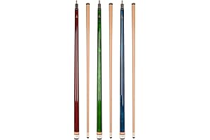 Set of Wrapless 2-Piece Billiard Pool Cue Sticks L3, 58" Hard Rock...