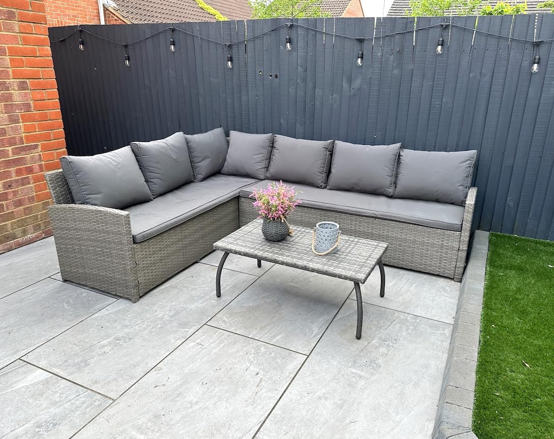 Outsunny Rattan Coffee Table, Patio Wicker Table with All-Weather ...