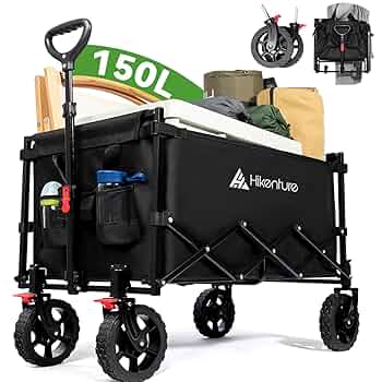キャリーワゴンラベルカー 折り畳み【9.5cm特厚タイヤ 収納付き】大容量150 Amazon.co.jp: UNE キャリーワゴン 折り畳み式 组立不要【9.5cm