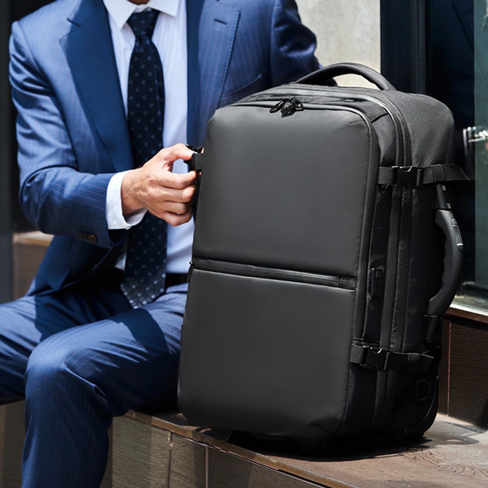 Fdit Maleta de Viaje con Ruedas Extensible Impermeable, Mochila