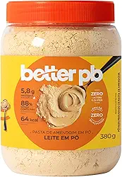 Pasta de Amendoim em Pó Sabor Leite em Pó Econômico 380g - Betterpb