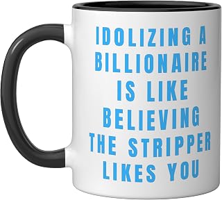 Funny Anti-Billionaire Political Politics Humor Anti-Trump Ceramic Mug, Black/White
