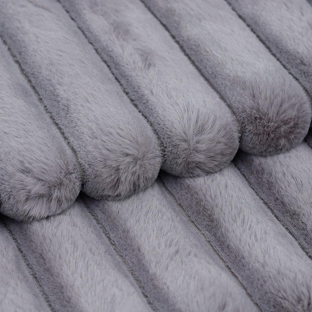Madizz Set of 2 Faux Fur Decorative Cushion Covers 26x26 inch, 65x65 cm - Image 4