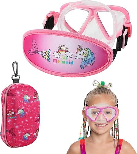 Gafas de natación para niños, cubierta de nariz, gafas para niños sin tirones de pelo,Máscara de natación para niños antiniebla