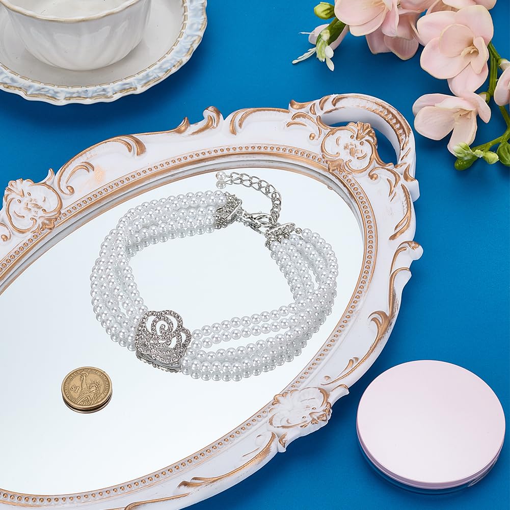 FINGERINSPIRE Collier pour Animaux de Compagnie Perles Réglable Chien Chat Strass Fleur Rose Mariage Petits Chiens Blanc